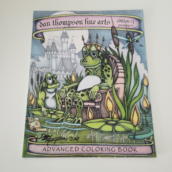 Dan Thompson Fine Arts Advanced Adult Coloring Book Ed #7 Fantasy Dragon - Picture 1 of 9